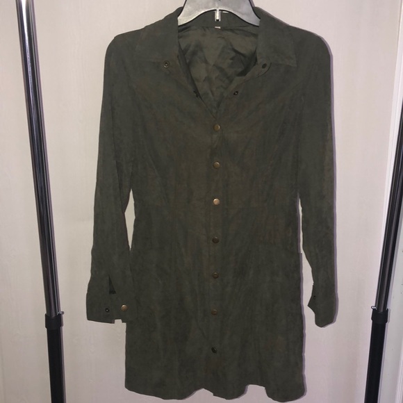 Military inspires Suede Dress - Picture 1 of 2